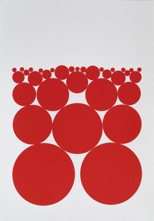 Graphic work made with red full circles